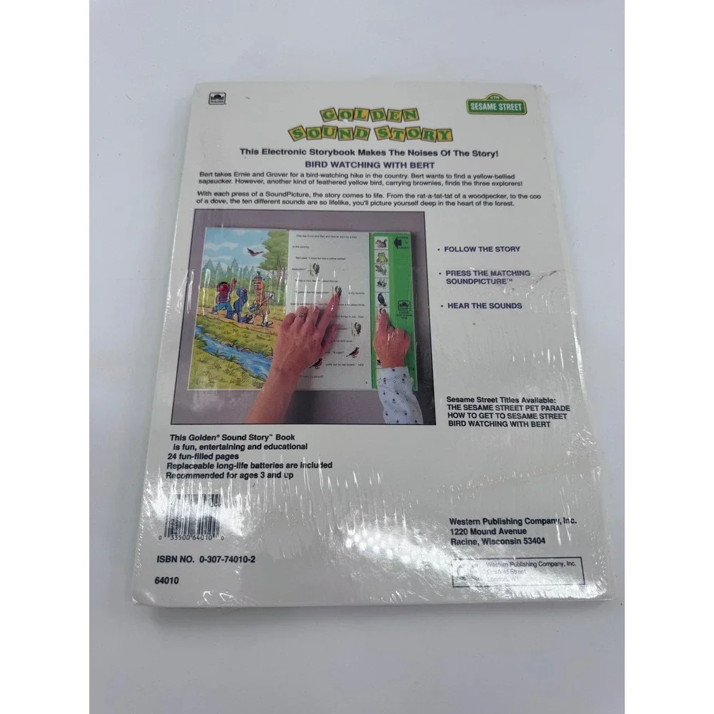 Golden Sound Talking Sesame Street Vintage Story Bird Watching Bert Kids‎ New